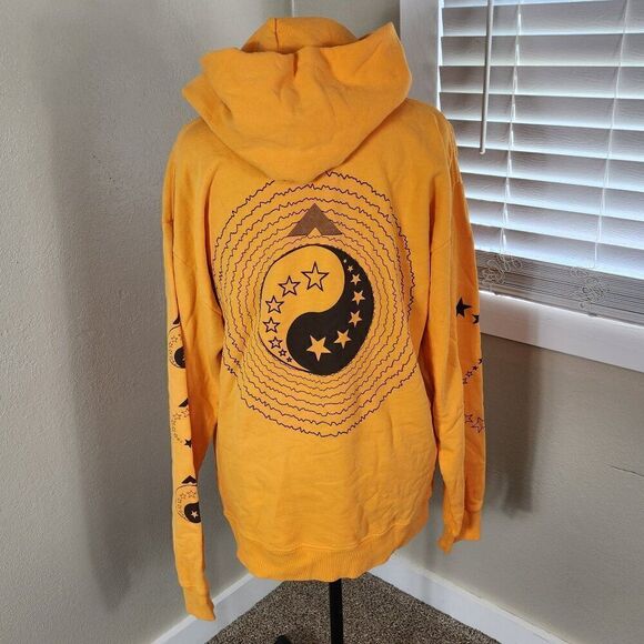 Bianca Chandon Yogi Pullover Hoodie Size XL Orange stars - Picture 8 of 16
